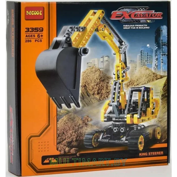 Конструктор Decool 3359 Экскаватор (286 деталей)